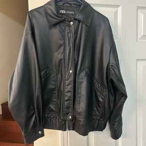 Zara Women's Black Leather Jacket